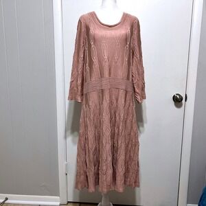 Lane Bryant Women's Sweater Dress Cable Knit Long Sleeve Dusty Rose Size 18/20